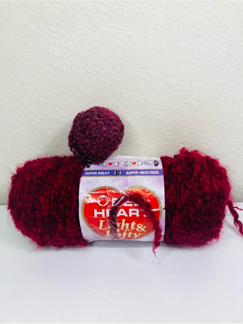 NEW Heart Light & Lofty Super Bulky Yarn in Burgundy